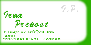 irma prepost business card